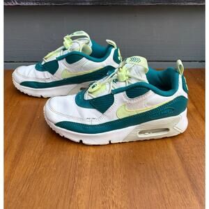 Nike Air Max 90 Toggle Kids Shoes Size 1.5Y White Teal Volt Sneakers CV0064-124